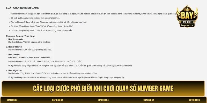 Cách chơi Number Game