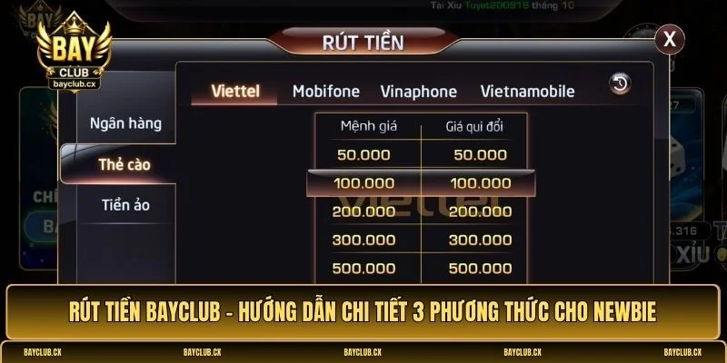 Rút tiền Bayclub